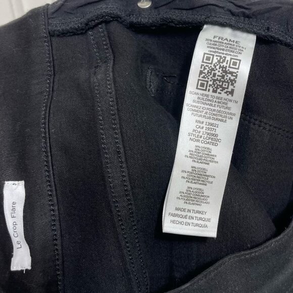 New FRAME Le Crop Flare cropped coated high-rise flared jeans in Black Size 31 - Picture 9 of 15